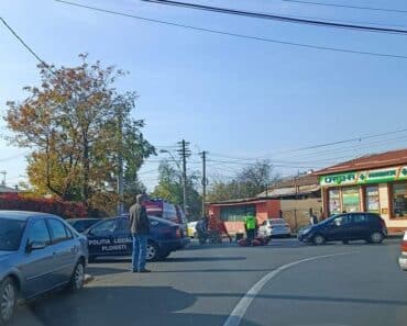 Accident in Ploiesti, pe strada Rudului. Un barbat aflat pe scuter a fost lovit de masina