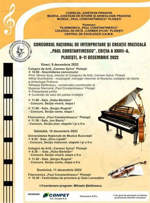 La Ploiești, o nouă ediție a Concursului Național de Interpretare și Creație muzicala „PAUL CONSTANTINESCU”
