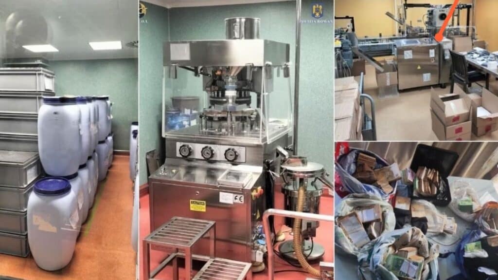 Un laborator care aproviziona cea mai mare grupare de trafic de droguri din Europa a fost descoperit în Bucureşti