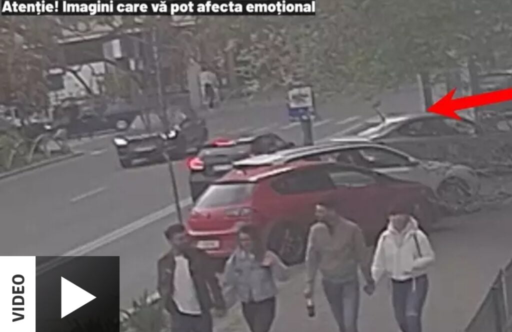 A aparut filmarea accidentului in care a fost implicata Monica Odagiu. Se vede cum soferita franeaza si vireaza stanga