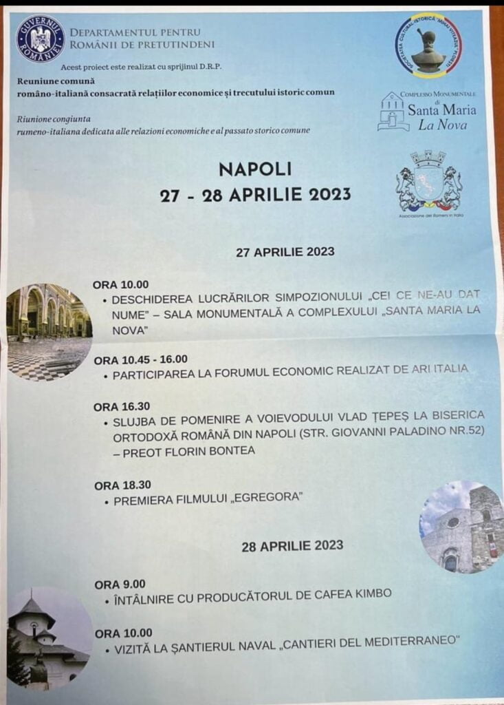 „Cei ce ne-au dat nume”/Delegatie din Prahova, prezenta la o serie de evenimente cultural-istorice organizate in Italia, la Napoli si Potenza