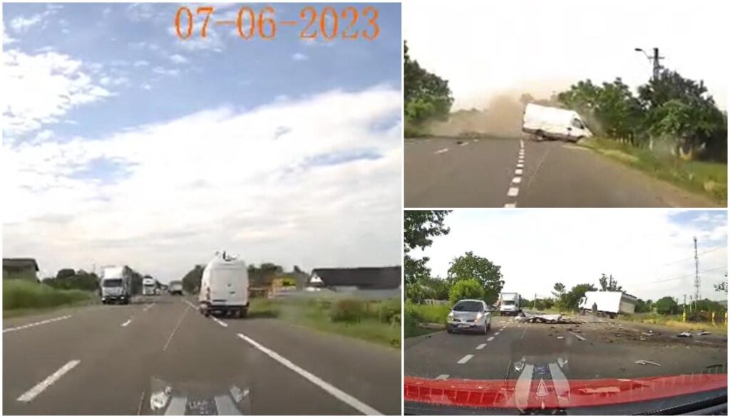 Tragedia din Vrancea a fost filmată cu o cameră de bord. Imagini de coșmar pe Drumul Morții E85, după ce un tânăr a intrat cu duba pe contrasens