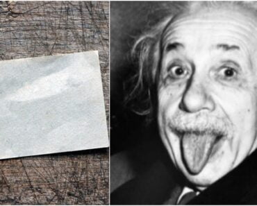 Formula fericirii scrisă pe o hârtie de Albert Einstein. A oferit-o drept bacşiş unui poștaș japonez