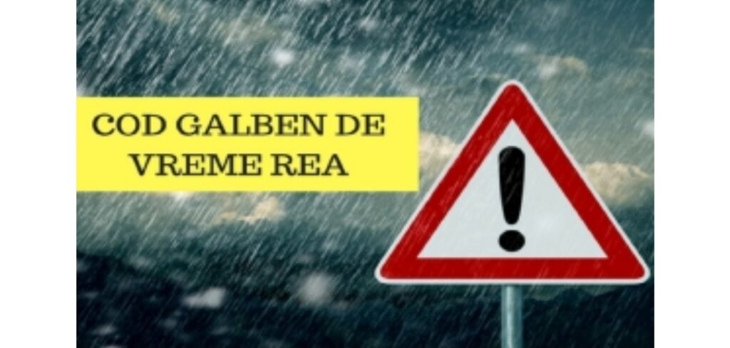 Alertă – meteorologii au emis cod galben de instabilitate atmosferică în cea mai mare parte a ţării (hartă)