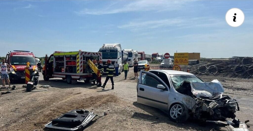 Accident grav la Parepa, comuna Colceag. O victima incarcerata, dupa ce masina s-a izbit de o basculanta