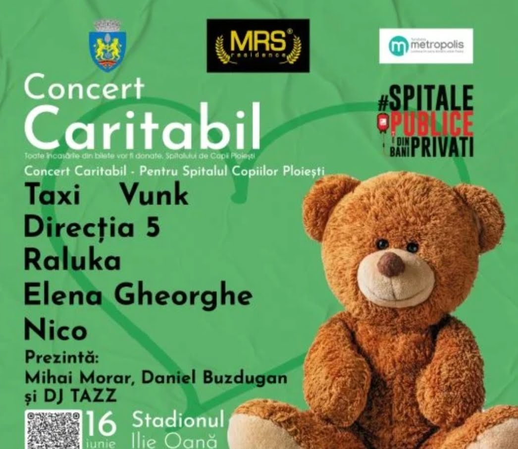Ploiesti/ Incepe concertul caritabil pentru Spitalul Copiilor, pe stadionul „Ilie Oana”. Cine va urca pe scena