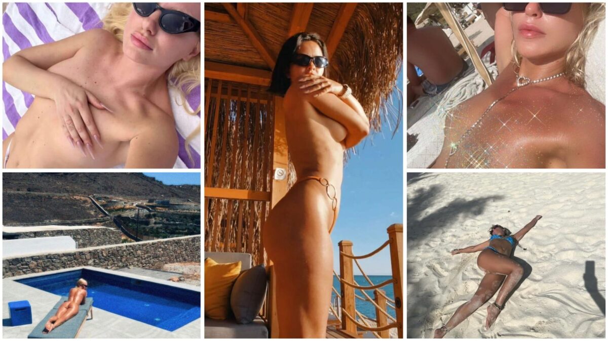 Au uitat de inhibiții! Inna, Alexandra și Corina, fac topless fără rușine! Și-au arătat „năstureii” la plajă