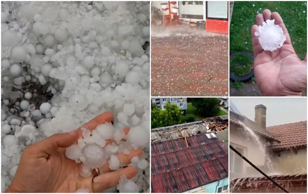 „Uitaţi-vă ce bolovani de grindină”. Furtuna și vijeliile au măturat jumătate de țară. Grădinile oamenilor au fost acoperite de gheaţă în câteva minute