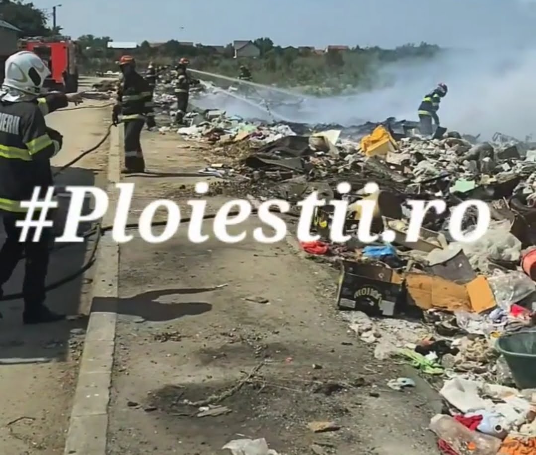 Incendiu în Bereasca, pe Drumul Sării. Au luat foc gunoaiele aruncate pe domeniul public