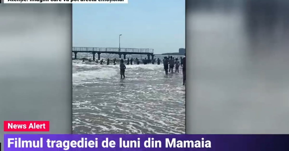 VIDEO Imagini cu lanțul uman format în stațiunea Mamaia pentru a o salva de la înec pe adolescenta de 16 ani. Trei bărbați au murit
