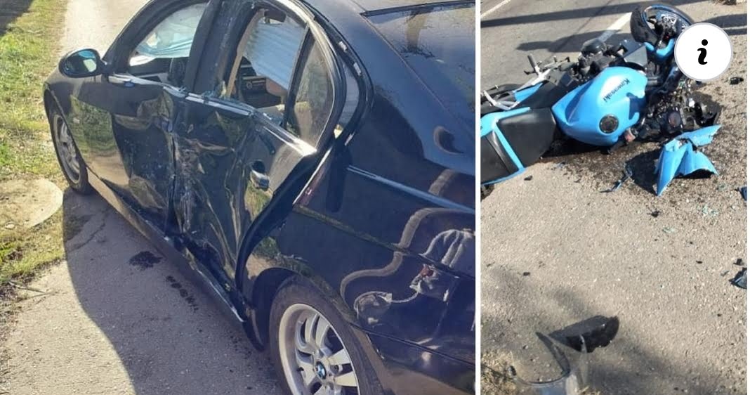Accident grav pe DN1D, in Ciorani. Un motociclist a fost spulberat de un BMW