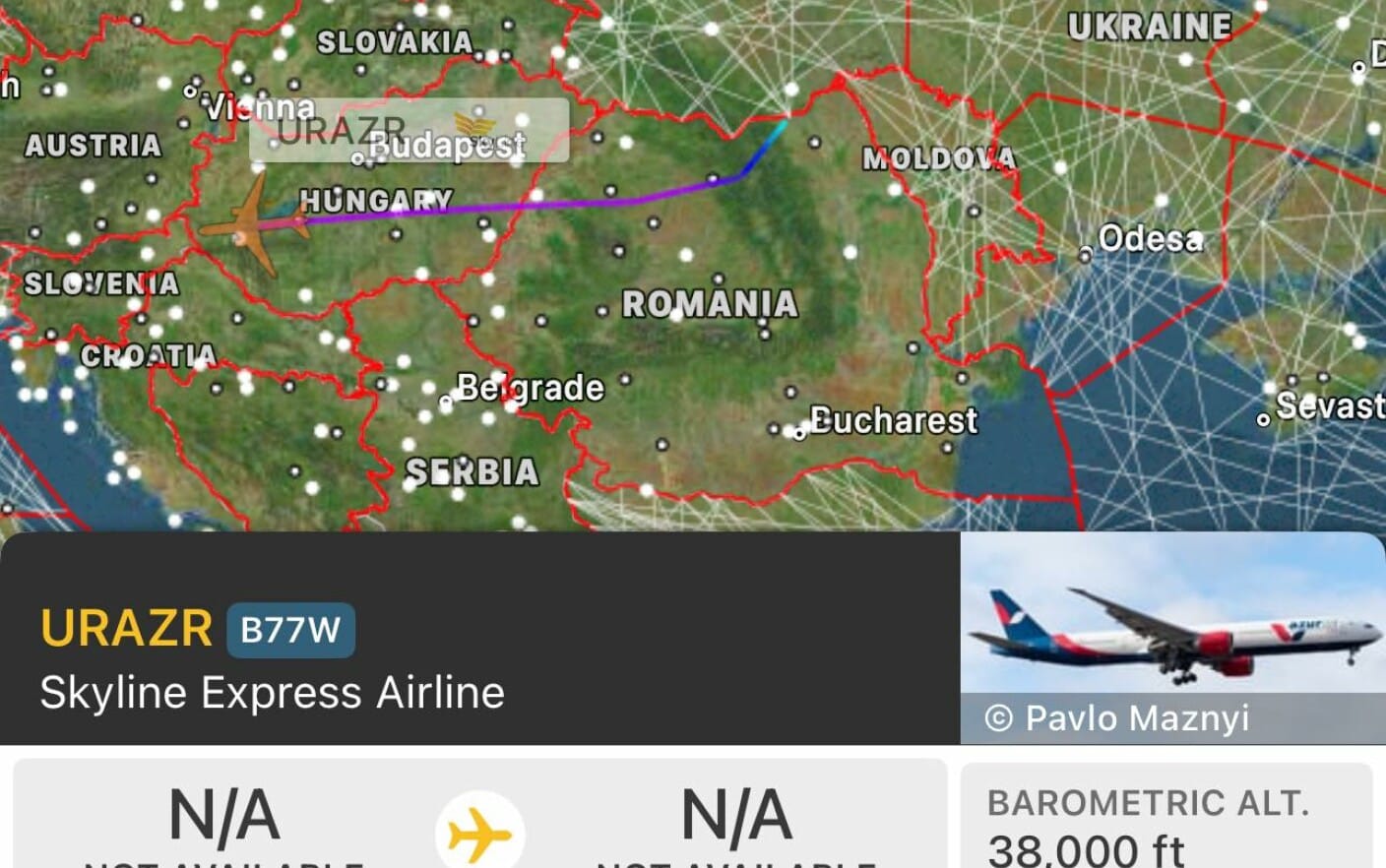 O companie ucraineană a evacuat pe ascuns un Boeing 777 de la Kiev până în România