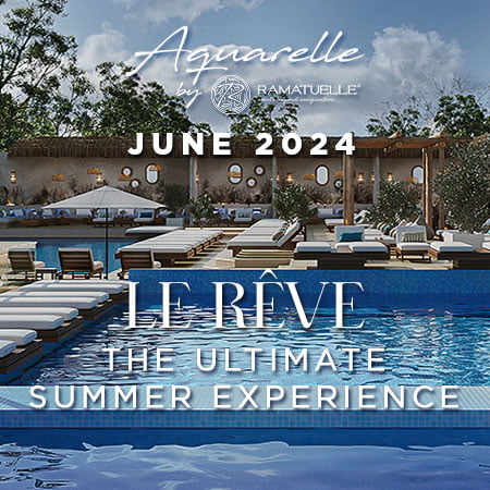 Aquarelle by Ramatuelle redefinește experiența estivală în 2024 cu un spațiu transformat într-o oază de lux pe o suprafață generoasă de 3.500 mp