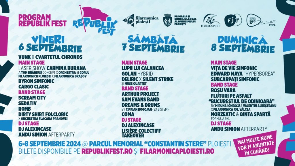 Festival în aer liber, în parcul Bucov. Republik Fest va avea loc în perioada 6-8 septembrie