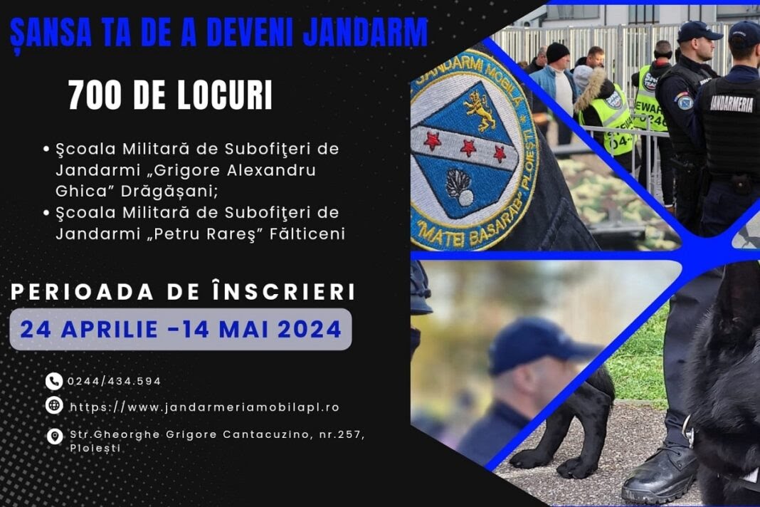 Au inceput inscrierile la Scolile de Jandarmi. Sunt 700 locuri disponibile