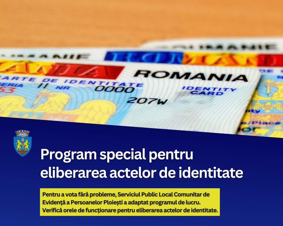 Program special la Evidența Populaței în perioada alegerilor prezidențiale şi parlamentare