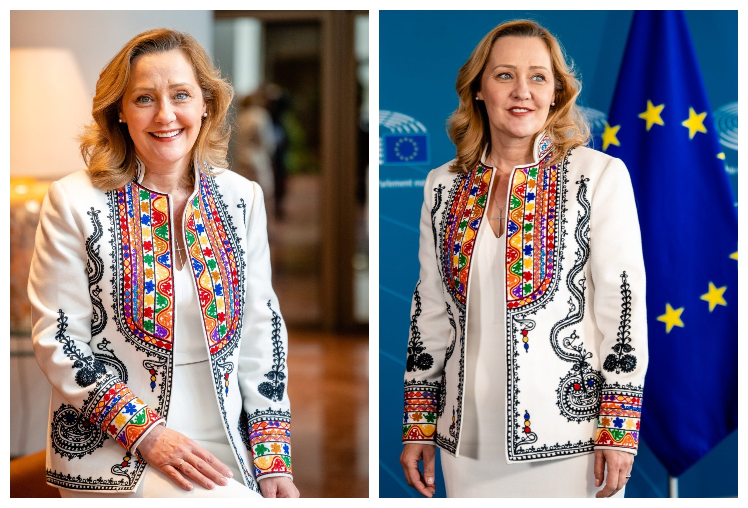 Cine a realizat, de fapt, sacoul tradițional românesc pe care Elena Lasconi l-a purtat în campania electorală: „Este făcut special. Și-l dorea mult” Cine a realizat, de fapt, sacoul tradițional românesc pe care Elena Lasconi l-a purtat în campania electorală: „Este făcut special. Și-l dorea mult”