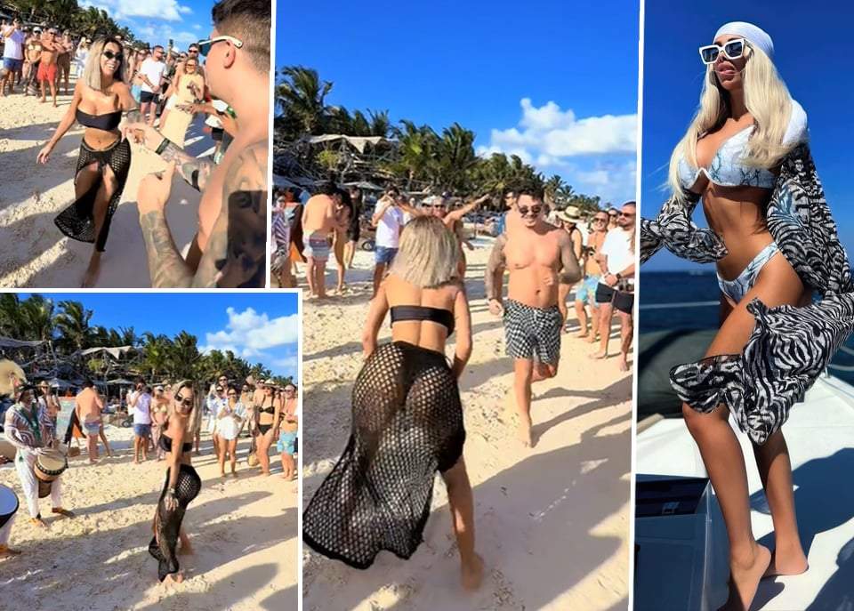 Video incendiar! Cristina Pucean a dat pe spate plaja cu cel mai hot dans pe care l-a făcut vreodată! Bogdan de la Ploiești era în extaz / VIDEO