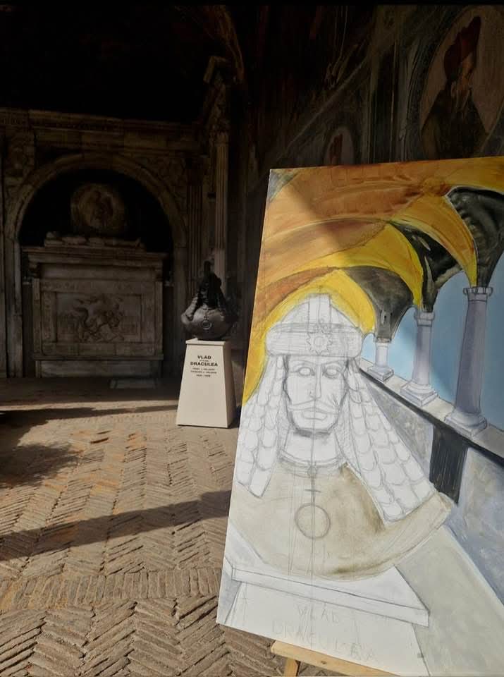 Bustul lui Vlad Țepeș, donat de SMV Ploiești, în centrul atenției artiștilor italieni la Napoli
