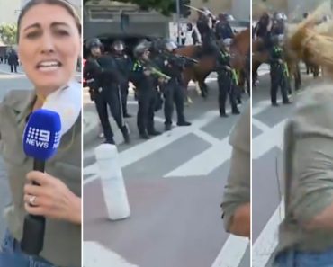 Momentul în care poliția din Los Angeles împușcă o jurnalistă australiană, în timpul unei transmisiuni în direct de la proteste