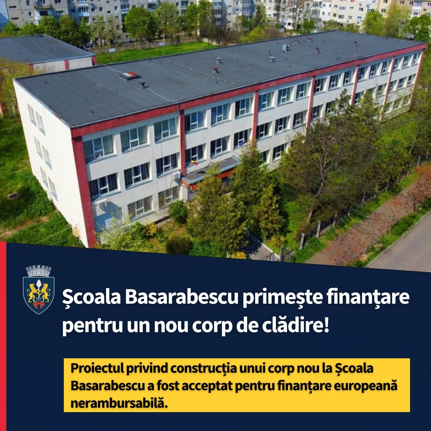 Școala Basarabescu primește finanțare europeană pentru un nou corp de clădire
