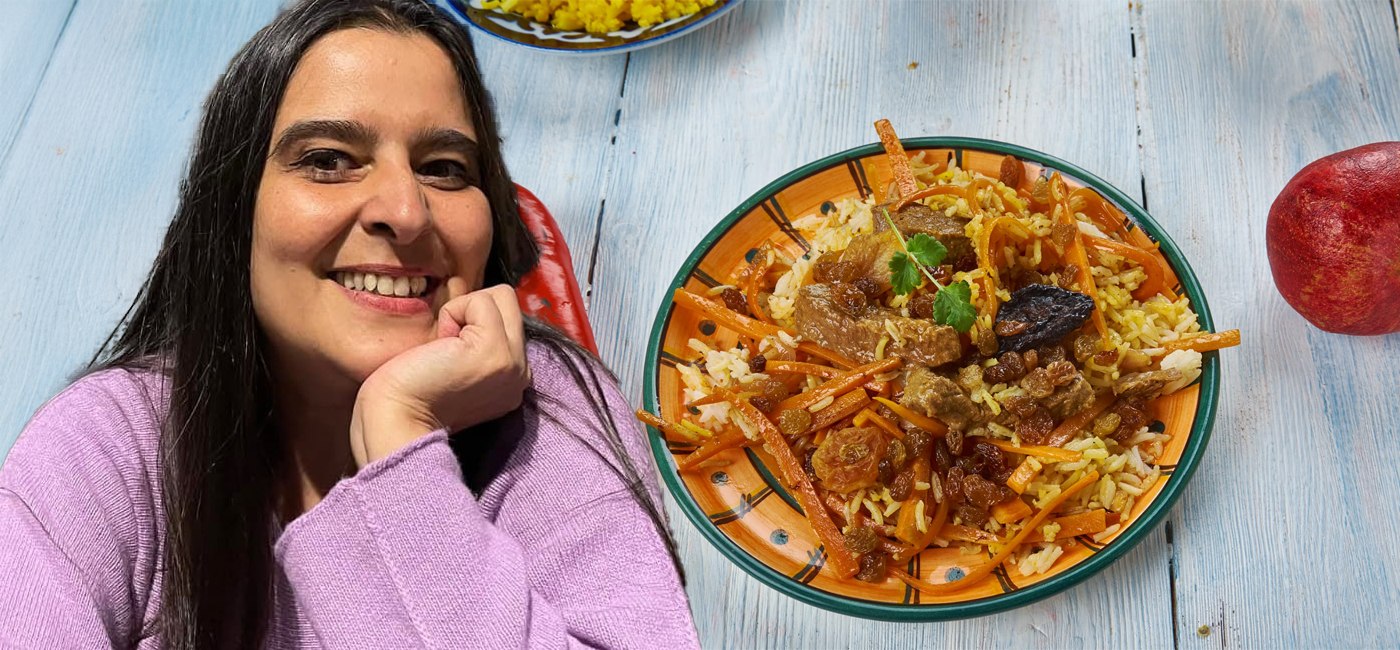 Cum prepară Nouria Nouri specialitatea Kabuli Palaw, din Afganistan, țara natală a tatălui ei: „Stafidele îi dau o aromă specială” Cum prepară Nouria Nouri specialitatea Kabuli Palaw, din Afganistan, țara natală a tatălui ei: „Stafidele îi dau o aromă specială”