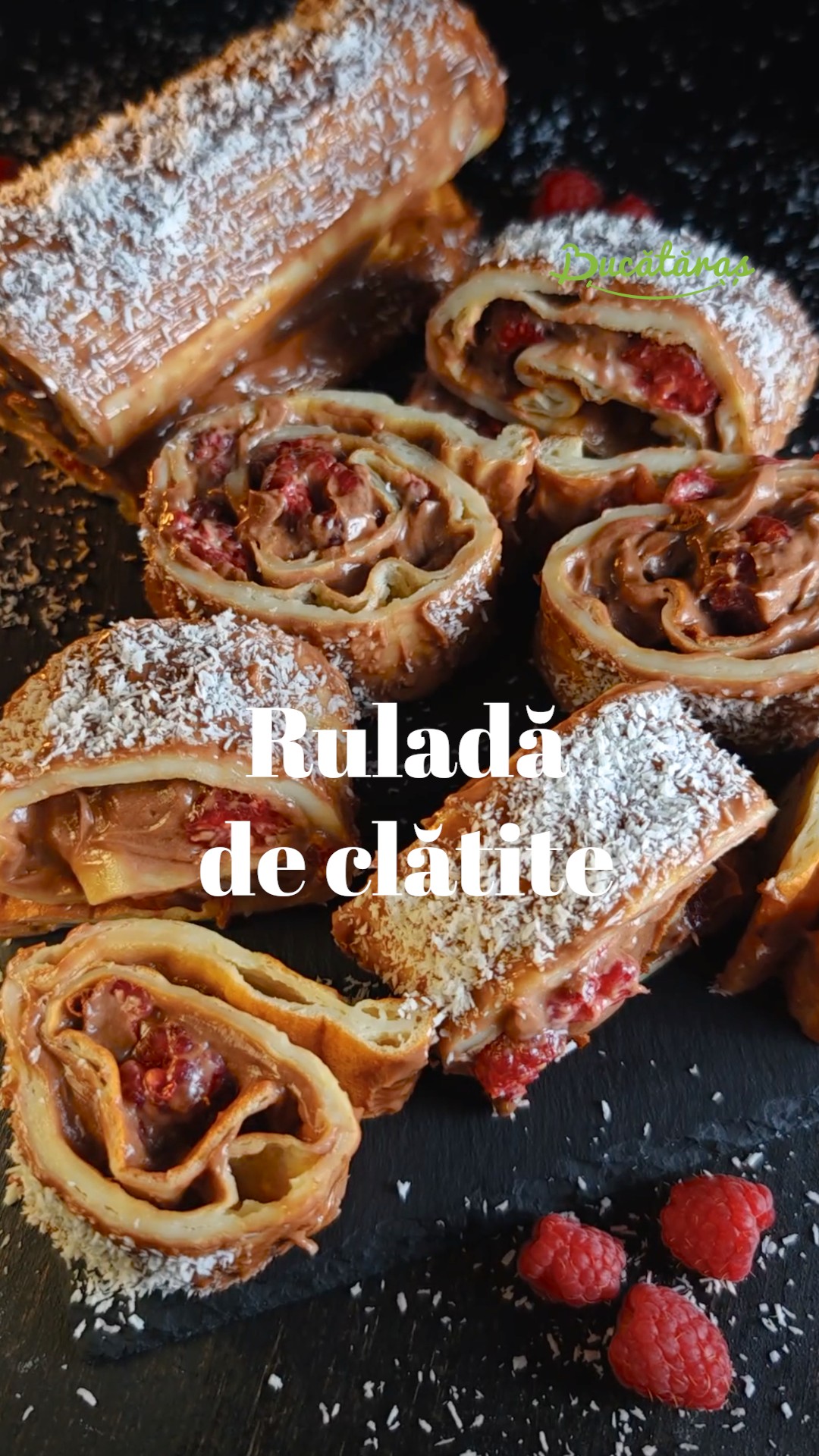 Ruladă de clătite cu Nutella și zmeură – Rețeta ușoară și delicioasă Ruladă de clătite cu Nutella și zmeură – Rețeta ușoară și delicioasă