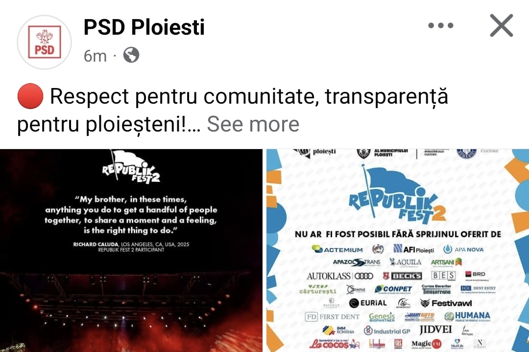 Consilierii PSD cer explicații, în numele ploieștenilor: Care au fost costurile și încasările generate de festivalul „Republik Fest”