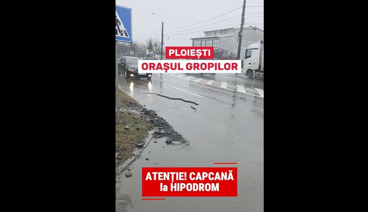 VIDEO: Ploieștiul s-a umplut de gropi. Crater la doi pași de primărie VIDEO: Ploieștiul s-a umplut de gropi. Crater la doi pași de primărie