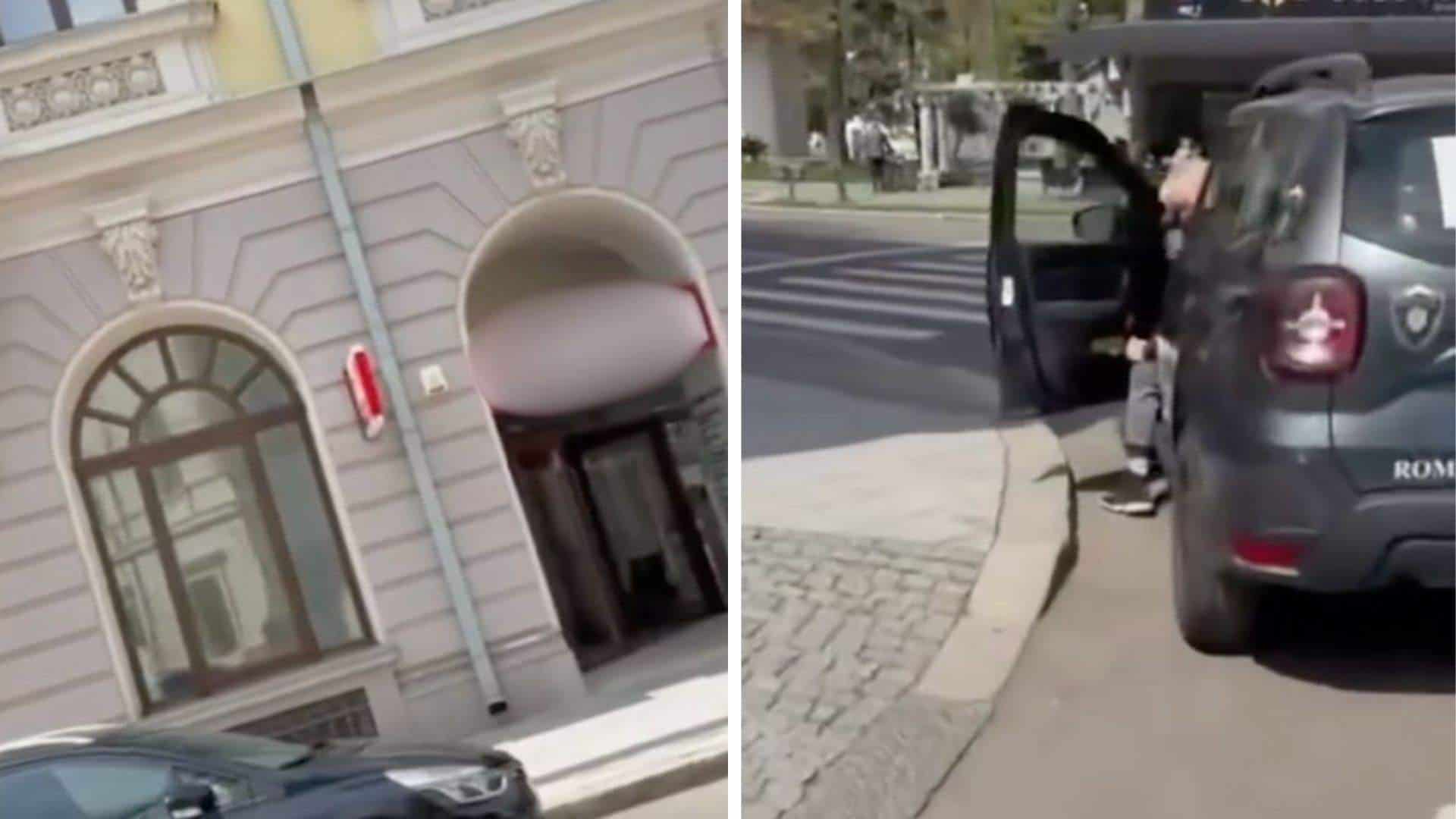 Scene halucinante la Brăila! Un bărbat a încercat să se sinucidă, într-o bancă, de față cu clienții și cu personalul