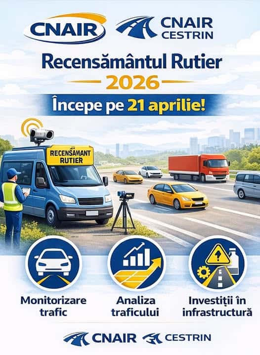 Se colectează date despre trafic în toată țara. A început Recensământul General de Circulație Rutieră