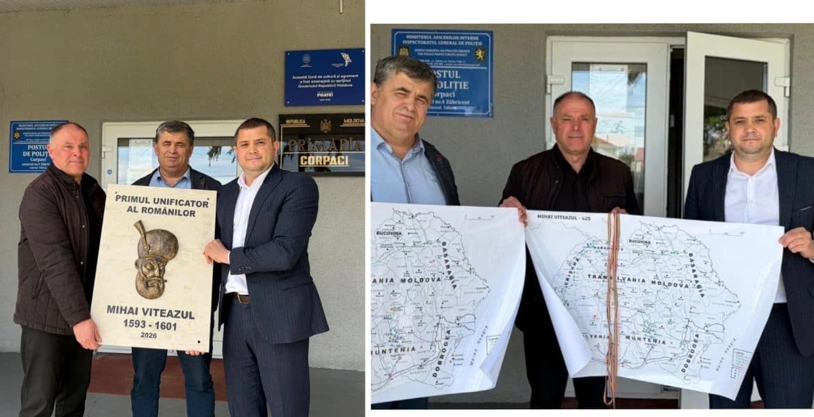 A patra placă a „Drumului Unirii – 1600” montată la Corpaci: traseul lui Mihai Viteazul prinde contur în Basarabia