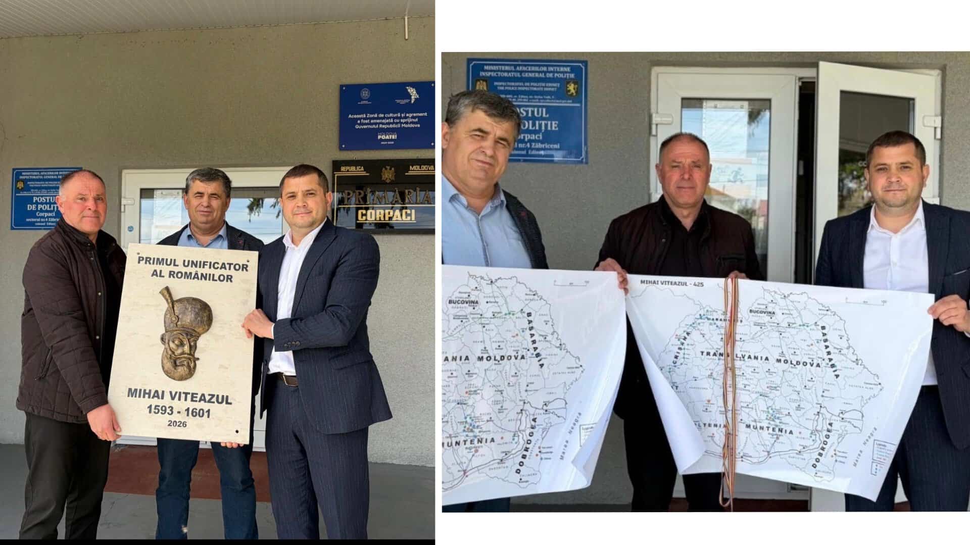 A patra placă a „Drumului Unirii – 1600” montată la Corpaci: traseul lui Mihai Viteazul prinde contur în Basarabia