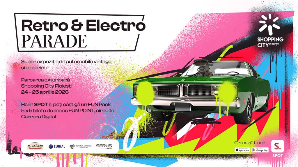 Shopping City Ploiești găzduiește o nouă ediție Retro & Electro Parade: o întâlnire unică între automobilele de epocă și cele electrice