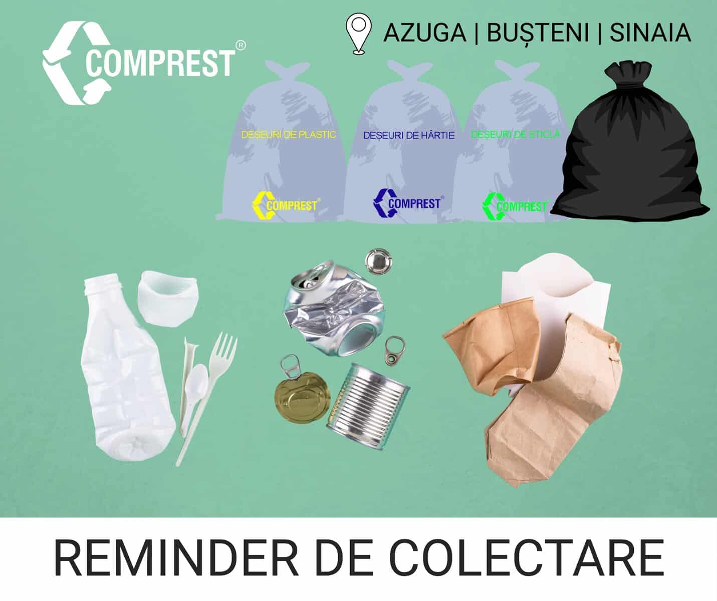 Program colectare deșeuri 21–23 aprilie 2026 în Bușteni, Azuga și Sinaia