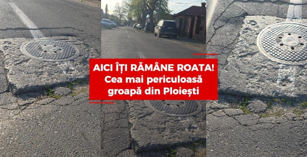 Pericol maxim pe strada Matei Basarab. Groapa care te lasă fără roți la mașină