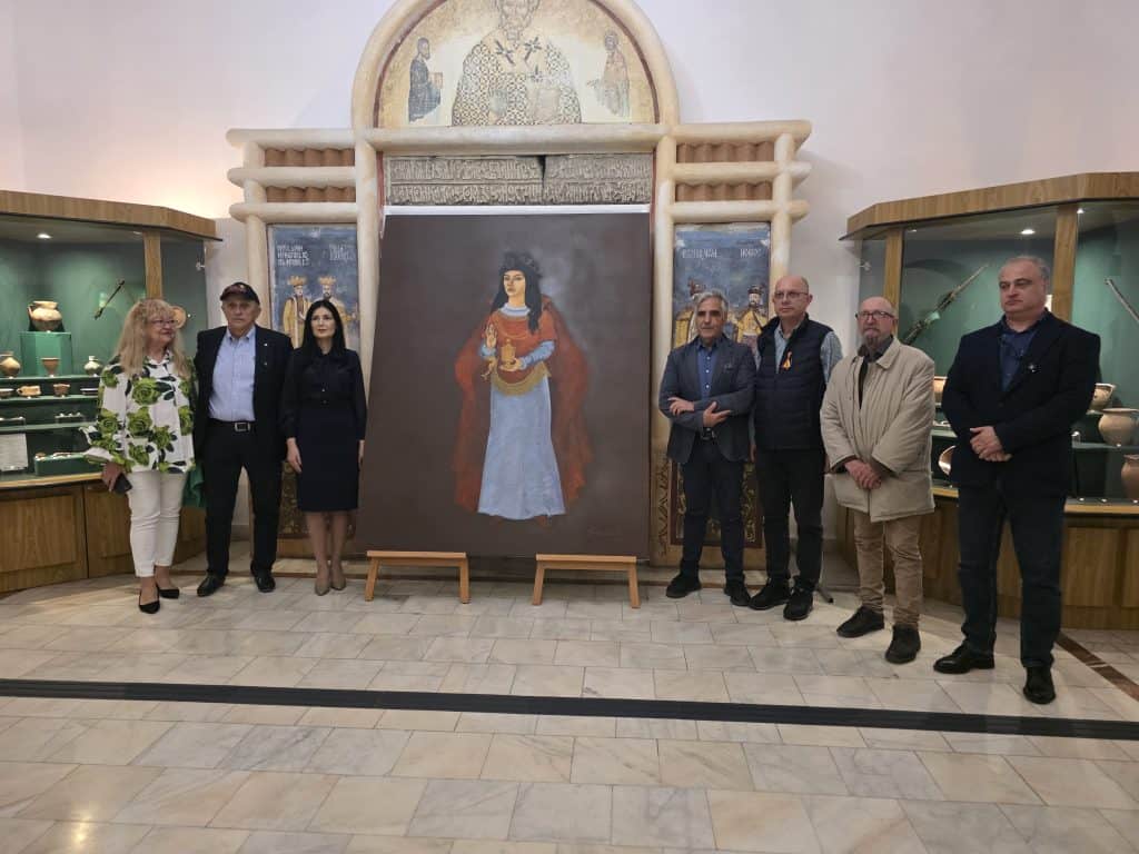 Portretul monumental al Mariei Balsa, fiica lui Vlad Țepeș, expus la Muzeul de Istorie și Arheologie Prahova