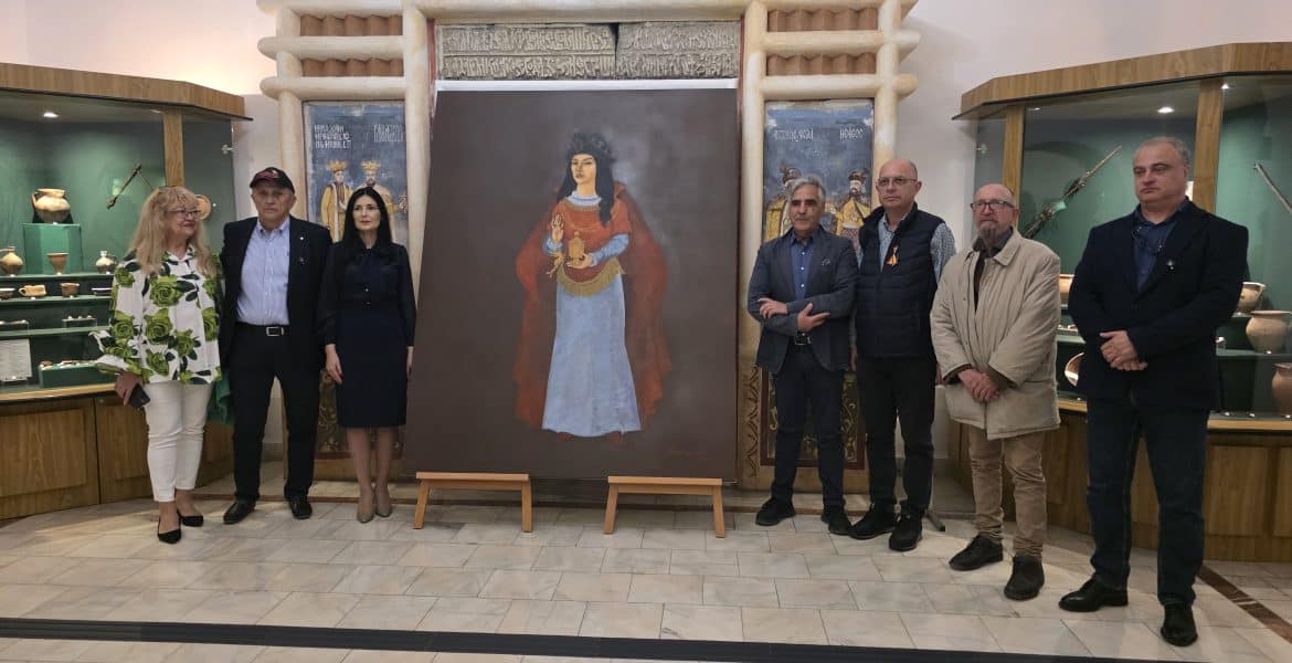 Portretul monumental al Mariei Balsa, fiica lui Vlad Țepeș, expus la Muzeul de Istorie și Arheologie Prahova