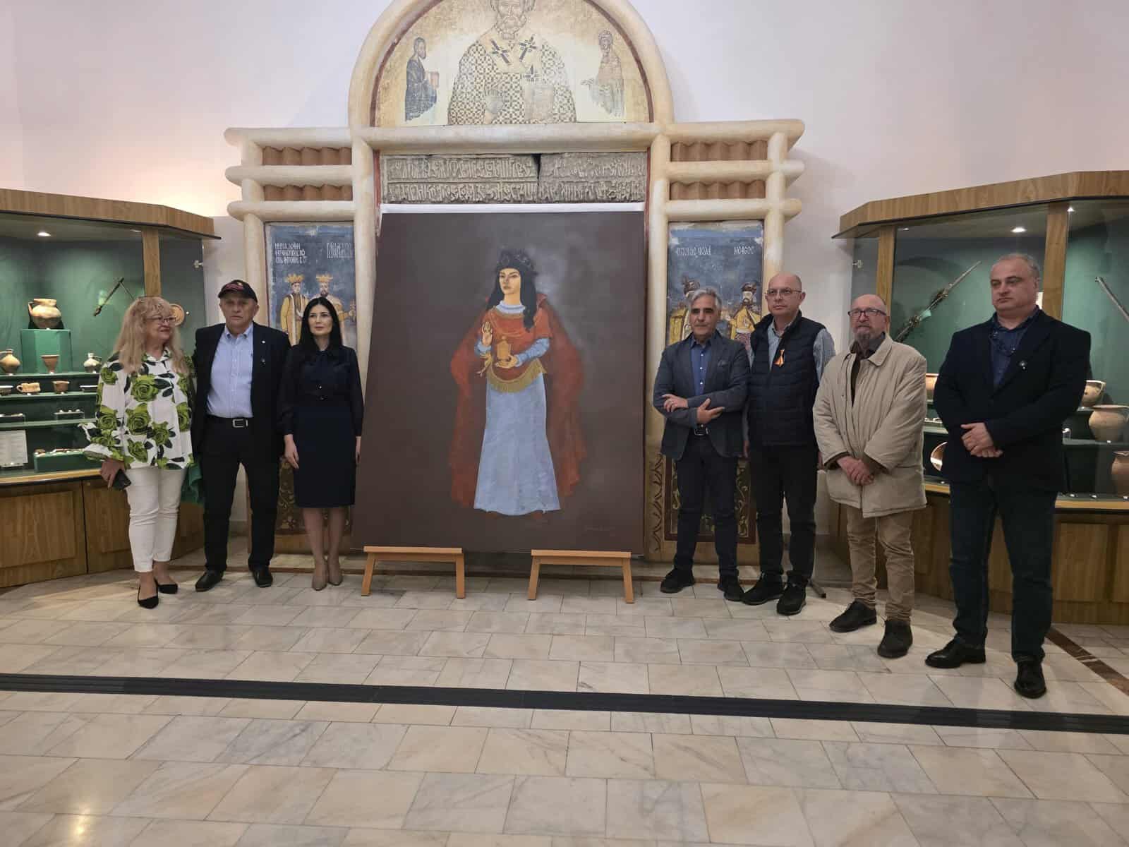 Portretul monumental al Mariei Balsa, fiica lui Vlad Țepeș, expus la Muzeul de Istorie și Arheologie Prahova