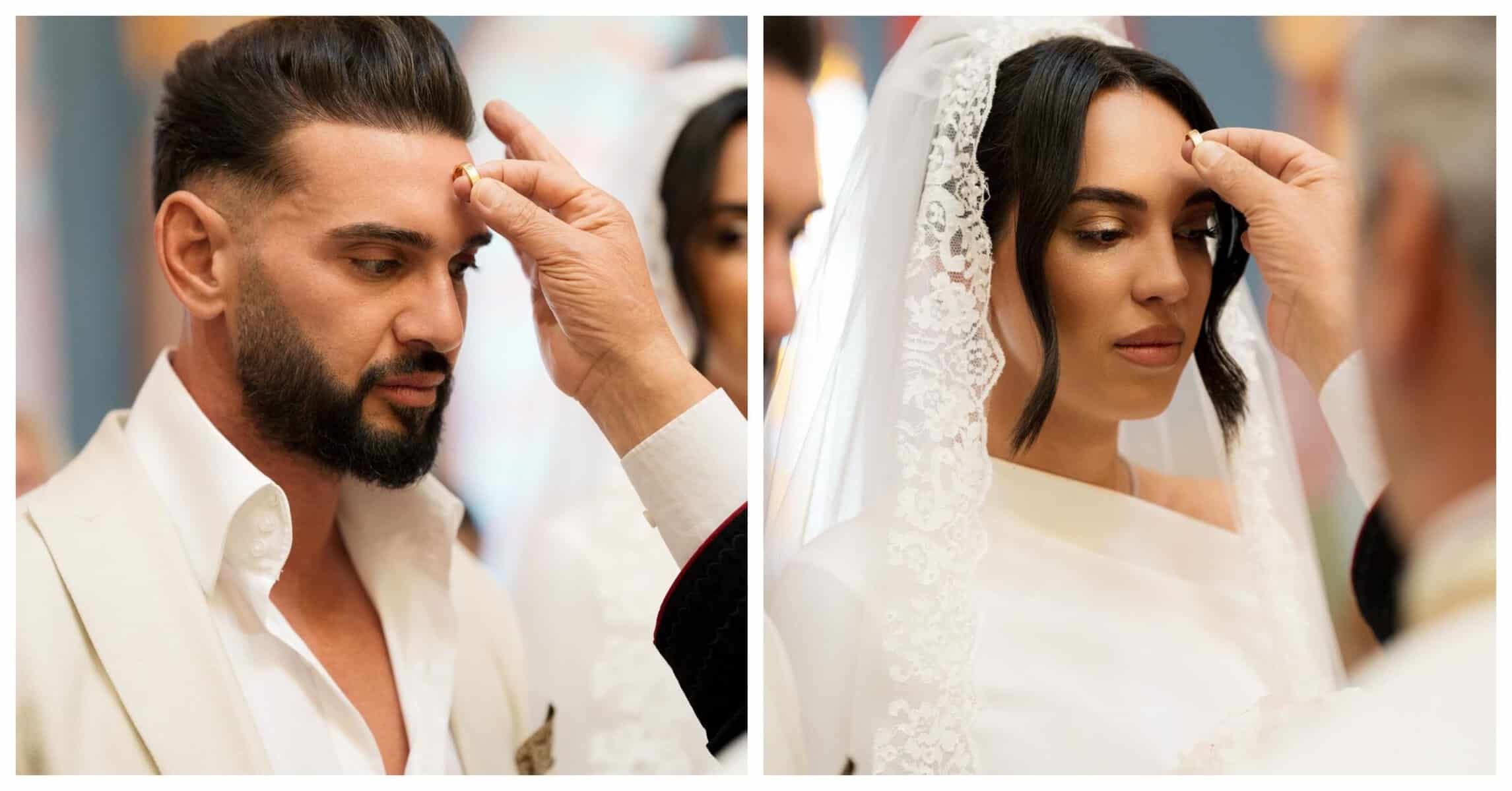 Dorian Popa și Andreea, cununie religioasă de poveste după petrecerea de nuntă. Ținutele care au atras toate privirile