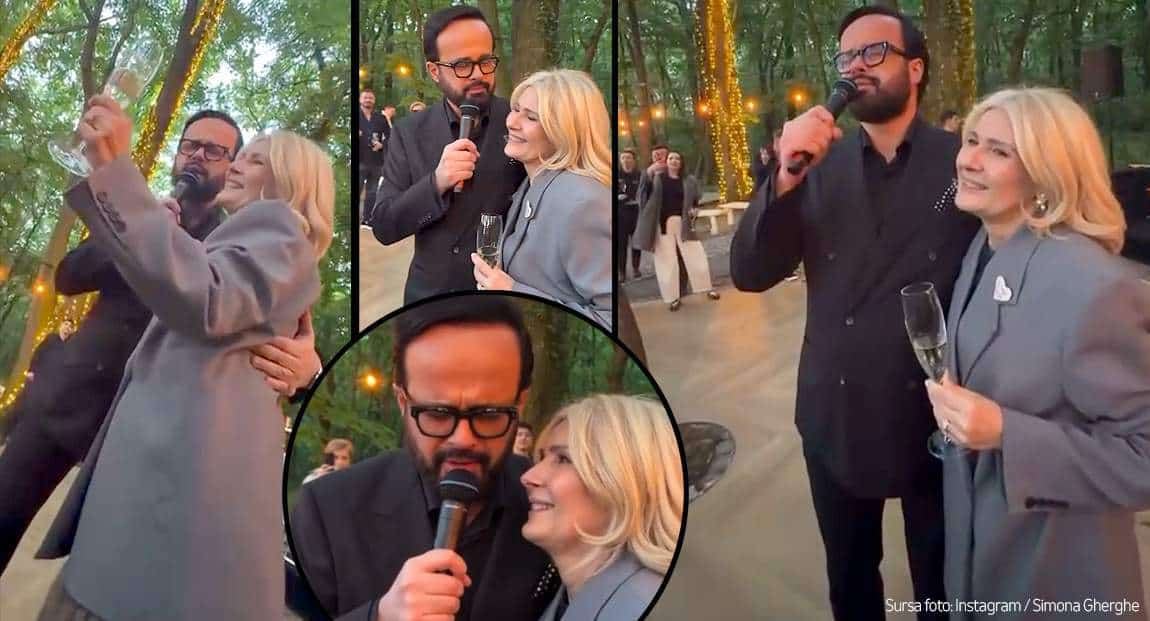 Imagini de senzație de la ziua Sandrei Stoicescu! Mihai Gâdea i-a cântat live | VIDEO