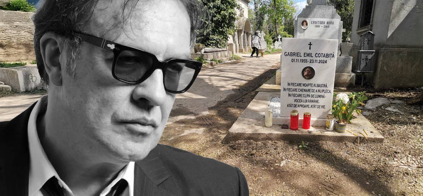 Așa arată locul de veci din Bellu al lui Gabriel Cotabiță. Reacțiile internauților: „Ce personalitate a fost și ce mormânt mic are!” Ce au scris fiicele pe cruce