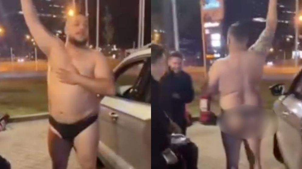 „Regele TikTok-ului”, dezbrăcat în plină stradă! Alin Borcan a purtat doar o pereche de bikini
