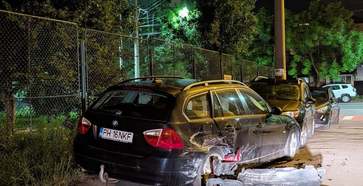 Ca la Monaco! Un șofer și-a găsit mașina făcută praf, după un accident produs azi noapte