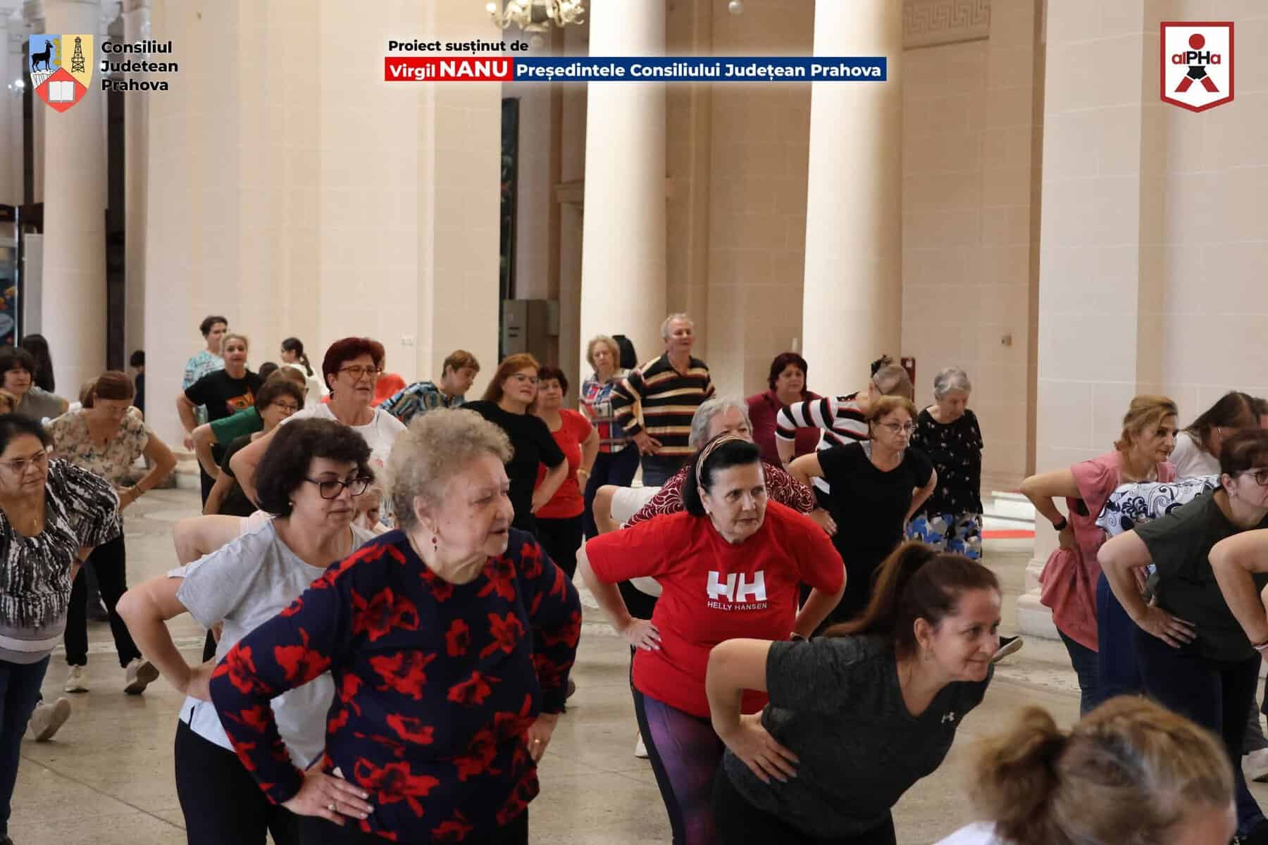 Peste 80 de seniori au celebrat bucuria mișcării: Succes răsunător la evenimentul de Zumba organizat de Consiliul Județean și AlPHa Prahova
