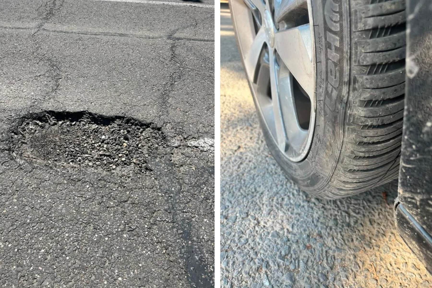 Groapă-capcană în Ploiești! Un șofer și-a distrus anvelopa și cere despăgubiri de la Primărie