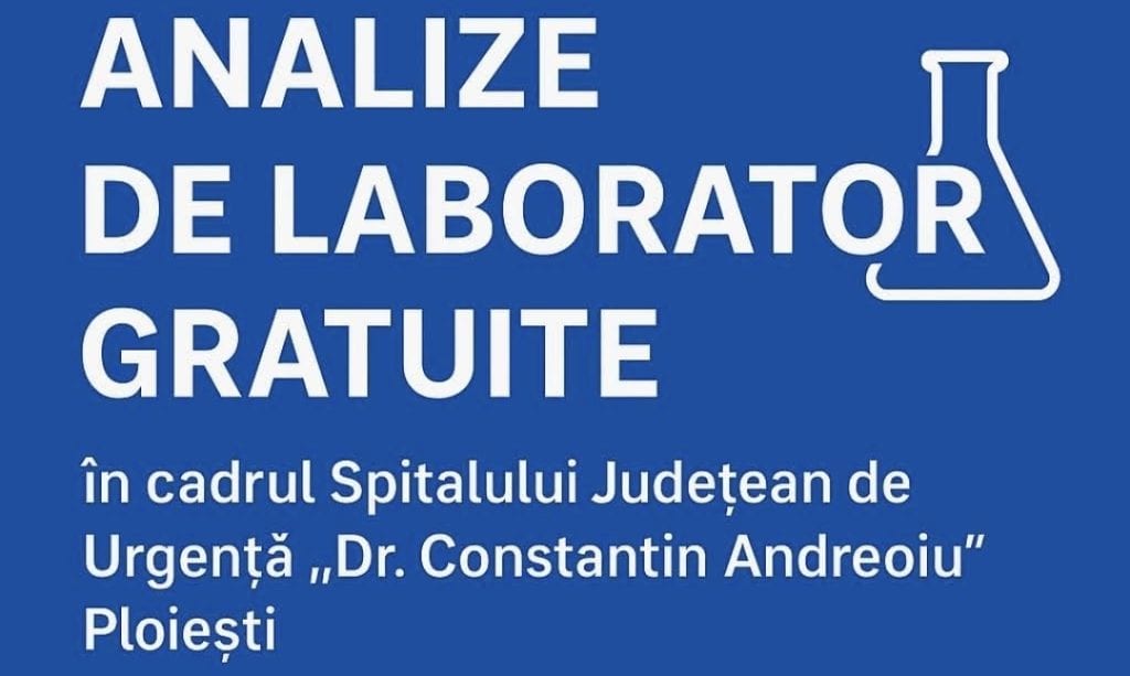 Spitalul Județean din Ploiești anunță deschiderea unui nou punct de recoltare pentru analize GRATUITE