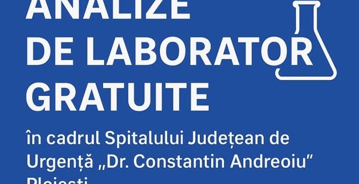 Spitalul Județean din Ploiești anunță deschiderea unui nou punct de recoltare pentru analize GRATUITE