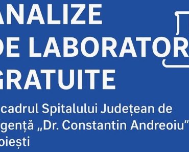 Spitalul Județean din Ploiești anunță deschiderea unui nou punct de recoltare pentru analize GRATUITE