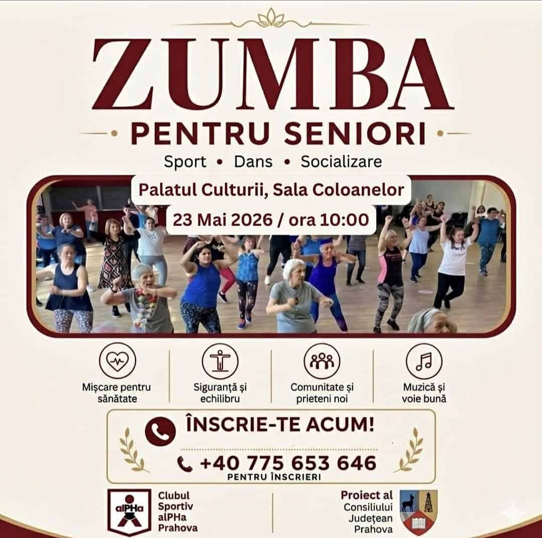 Consiliul Județean prin CS AlPHa Prahova organizează cursuri GRATUITE de Zumba pentru seniori